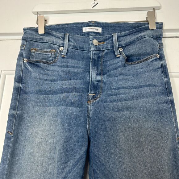 Good American Good Straight Jeans Ankle Crop Size 29 8 Style GASL103 - Picture 4 of 8